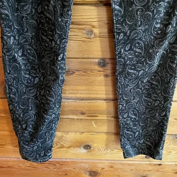 AG for Anthropologie paisley print velvet The Stevie High Waist ankle pant 29 - Picture 9 of 12